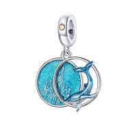 Undersea Whales Charm 925 Sterling Silver Charm Fits For Pandora Bracelet, European Charms Bracelet, Women Gift