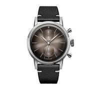 Undone "Urban Mystique Eclipse Hybrid Chronograph Quarz Mechanische Edelstahl Grau Leder Schwarz Herren Uhr
