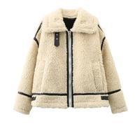 UNeedVog Damen Plüschjacke Klobig, Geheilte Zottelige Sherpa -jacken Stand Halsband Reißverschluss