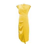 UNeedVog Frauenkleid One-Shoulder High Taille Slit Midi Kleider mit Buggürtel Dreidimensionales
