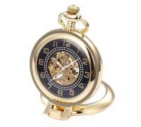 Unendlich Recht-Winkel Retro Handaufzug Mechanische Taschenuhr kleine Standuhr Hohle Skelett Kettenuhr Pullover Halskette Gold