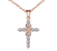 Unendlich U 925 Sterling Silber Damen Fashion Kreuz Unendlichkeit Symbol Halskette Zirkonia Infinity Anhänger Kettenanhänger