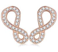 Unendlich U Fashion Unendlichkeit Zeichen Damen Ohrstecker 925 Sterling Silber Zirkonia Ohrringe Ohrschmuck, Rosegold