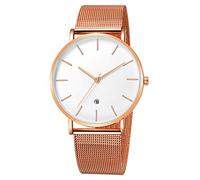 Unendlich U Herren Uhren Armbanduhr Ultra Dünne Edelstahl Mesh Armband Mode Mit Datumsanzeige 30 M Wasserdicht Analog Quarzuhr Milanaise-Armband