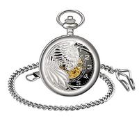 Unendlich U Herren Unisex Luxus Adler/Phönixe Retro Handaufzug Mechanische Taschenuhr Skelett Kettenuhr Pullover Halskette Geschenk für Weihnachten Vatertag
