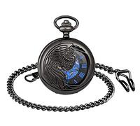 Unendlich U Herren Unisex Luxus Adler/Phönixe Retro Handaufzug Mechanische Taschenuhr Skelett Kettenuhr Pullover Halskette Geschenk für Weihnachten Vatertag