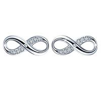 Unendlich U Modisch Unendlichkeit Zeichen Infinity Ohrstecker 925 Sterling Silber Zirkonia Damen Ohrringe Ohrschmuck