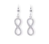 Unendlichkeit Zeichen Unendlich Ohrhänger Ohrringe Infinity Ohrstecker 925 Silber mit Zirkonia Steinen