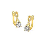 Unendlichkeits-Ohrstecker in 8-Form für Damen, zierliche gedrehte 8-stellige Ohrringe, modischer High-End-Luxus-Schmuck, Gold/Silber, one size, Edelstein, Zirkon