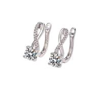 Unendlichkeits-Ohrstecker in 8-Form für Damen, zierliche gedrehte 8-stellige Ohrringe, modischer High-End-Luxus-Schmuck, Gold/Silber, one size, Edelstein, Zirkon