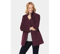 Wolljacke GOLDNER "Unentbehrliche Wolljacke mit feinen Details", Damen, Gr. 42, lila (pflaume), Obermaterial: 60% Wolle WO. 25% Polyester PES. 10% Polyamid PA. 5% sonstige Fasern AF., Sonstiges, Jacke