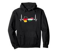 Ungarn Deutschland Vintage Herzschlag Karte Flagge Ungarisch Pullover Hoodie