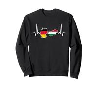 Ungarn Deutschland Vintage Herzschlag Karte Flagge Ungarisch Sweatshirt