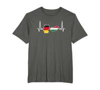 Ungarn Deutschland Vintage Herzschlag Karte Flagge Ungarisch T-Shirt