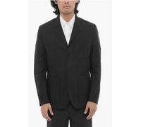 Ungefütterter Slim Fit Blazer mit aufgesetzten Taschen in Schwarz ES 48