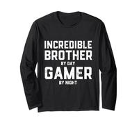 Unglaubliche Brother by Day Gamer by Night Gaming Brother Xmas Langarmshirt