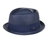 Uni Colour Pork Pie Strohhut by Lipodo blau M (56-57 cm)