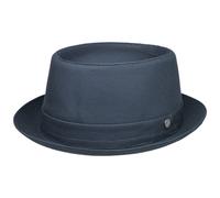 Uni Pork Pie Baumwollhut by Lierys blau M (56-57 cm)