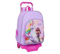 Unicorn Academy Großer Schulrucksack mit Trolley, Kinderrucksack, anpassbar an Kinderwagen, ideal für Kinder im Schulalter, bequem und vielseitig, Qualität und Widerstandsfähigkeit, 33 x 15 x 42 cm