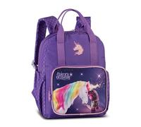 Unicorn Academy Kinderrucksack Mädchen - 9L Rucksack mit RV-Hauptfach & RV-Vortasche, 31x24x11 cm - Lila Einhorn Design mit 2 Tragehenkeln & verstellbare Schultergurte- 360g leicht für Kita, Freizeit