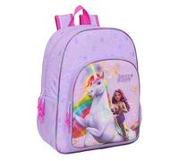 Safta Schulrucksack Unicorn Academy – an Kinderwagen anpassbar, bequem, 33×14×42 cm, Lila, M