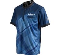 Unicorn Cameron Menzies Dart-Shirt, Cammy cm-Logo und schottisches Saltire-Design, kühles, atmungsaktives weiches Micro-Mesh-3-Tuk-Polyester, Blau und Weiß, Größe XL für Brustumfang 109,2-117,8 cm