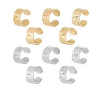 UNICRAFTALE 10 Stk 2 Farben 5 Stile Edelstahl Ring Offene Manschettenringe 17.3 mm Verstellbare Ringe Damen Ringe Strukturierte Ringe Mit Schlaufe Für Damen Herren Schmuckherstellung