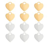 UNICRAFTALE 12 Stück 2 Farben Herz Anhänger Lasergravur Tag Heart Blank Anhänger Charms 26mm Edelstahl Metall Tag Charms Für Armband Ohrring Halskette DIY Schmuckherstellung