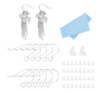 UNICRAFTALE 12 Stück 2 Stilen 925 Sterlingsilber Ohrringhaken Französische Ohrringhaken Kugeln Angelhaken Mit 50 Stück Ohrmuttern Baumelnde Ohrringe Für Die Herstellung von DIY Schmuck
