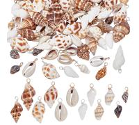 UNICRAFTALE 120 Stück 12 Stile Muschelanhänger Natürlicher Kauri Muschelanhänger Muschelanhänger Sommer Ozean Meer Anhänger Schmuckanhänger Für Die Herstellung von Halsketten Armbändern Und Ohrringen