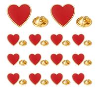 UNICRAFTALE 15 Stück Herz Anstecknadeln aus Legierung mit Emaille Beschichtung Liebes Valentinstag Brosche kleine Herz Anstecknadeln für Kleidung Männer Taschen Hüte Dekoration Accessoires 17x17,5 mm