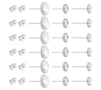 UNICRAFTALE 150 Stück 3 Größen Edelstahl DIY Ohrstecker Flache Runde Tabletts Ohrring Perlenschale Kleber Rohlinge Ohrstecker Mit Ohrmuttern Für Die Herstellung von Ohrringen