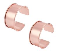 UNICRAFTALE 2 Stück Gerillte Armreifen Roségold Breites Band Offene Manschette Verstellbarer Metall Armschmuck Umhüllungsarmband Punk Stil Armband Für Schmuckstein Leder Einlegearbeiten 3.45cm