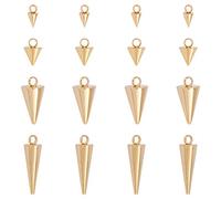 UNICRAFTALE 24pcs 4 Styles Spike Anhänger Hypoallergene Metall Anhänger 304 Edelstahl Kegel Charms Golden Kegel Anhänger Für DIY Armbänder Halskette Ohrring Schmuckherstellung, Loch 1.5~2 mm
