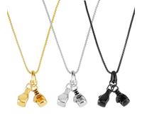 UNICRAFTALE 3 Stück 3 Farben 60cm Boxhandschuhe Halsketten Herren Anhänger Halsketten Sportler Fitness Halsketten Titanstahl Charme Coole Punk Halsketten Für Männer Geburtstags Valentinstagsgeschenk