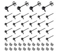 UNICRAFTALE 30 Stück Edelstahl Ohrstecker Rotguss Kugel DIY Ohrstecker Mit Ohrmuttern Und Schlaufen Ohrrings Befunden Ohrring Komponente Für Die DIY Schmuckherstellung Ohrringe zum Selber Machen