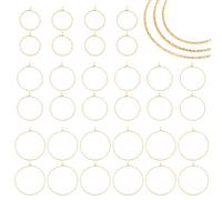 UNICRAFTALE 36 Stück 3 Größen Goldene Creolen 316 chirurgischer Edelstahl Creolen Zubehör Pin 0.6 mm Weinglas Charms Ringe Metall Creolen Für Die Schmuckherstellung 25~34x21~30 mm