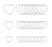 UNICRAFTALE 36Stk 3 Größen Heart Verbindungsringe Edelstahl Herz Charms Metall Hohl Rahmen Verbindungs Anhänger Herz Verbindungsringe Für Armband Halskette Schmuck Herstellung Edelstahl Farbe
