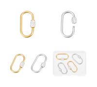 UNICRAFTALE 4 Stück 2 Farben Schraub Karabinerverschluss Anhänger Edelstahl Schraubverschlüsse 26mm Ovale Metall Verschlussverschlüsse Anhänger Mit Polymer Ton Strasssteinen Zur Schmuckherstellung