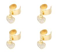 UNICRAFTALE 4 Stück Edelstahl Charm Ring Damenring Goldener Charm Ring Verstellbare Ringe Mit Herz Strass Charms Ring Mit Anhängern Offene Fingerringe Für Weihnachts Und Neujahrsgeschenke Schmuckring