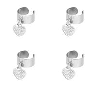 UNICRAFTALE 4 Stück Edelstahl Charm Ring Damenring Verstellbare Ringe Mit Herz Strass Charms Ring Mit Anhängern Offene Fingerringe Für Weihnachts Und Neujahrsgeschenke Schmuckring