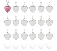 UNICRAFTALE 40 Sets 304 Edelstahl DIY Blanko Herz Anhänger Herstellungsset Blanko Kuppel Lünette Tabletts Basis Charms Mit Glas Cabochons Anhänger Cabochon Fassungen Für Die Schmuckherstellung