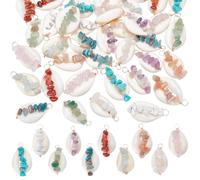 UNICRAFTALE 40 Stück 10 Stile Muschel Anhänger Natürlicher Kauri Muschel Bunte Anhänger Sommer Ozean Charms Schmuck Charms Für Die Herstellung von Halsketten Armbändern