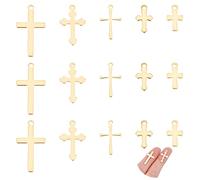 UNICRAFTALE 5 Styles Cross Charms 50 Stück Golden Ankh Cross Anhänger Edelstahl Charm Metall Charm Anhänger Für Frauen Wen Jewelry Making Crafting, Ca. 12-23 mm Lang