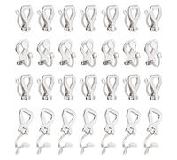 UNICRAFTALE 50 Stück Edelstahl Clip-On Ohrringe Metall Ohrclip Komponenten Nicht Durchbohrte Clip-On Ohrring Ohrclips Mädchen Für DIY Ohrringe Herstellung 12x6x9 mm, Loch 1.2 mm