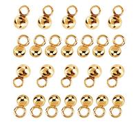 UNICRAFTALE 50Stk 3mm / 4mm Golden Sphere Charms 304 Edelstahl Round Ball Anhänger 2mm Loch Charms Vakuumbeschichtung Charm Für Halskette Armband Schmuckherstellung