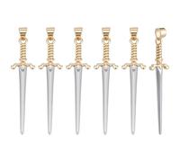 UNICRAFTALE 6 Stück Echt 18 Karat Vergoldeter Schwert Charm Metalldolch Charms 42mm Lang Katana Dolch Pfeil Anhänger Charm Für DIY Gothic Schlüsselanhänger Halskette Ohrringe Schmuckherstellung