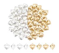 UNICRAFTALE 60 Stück 2 Farben 24 Karat Vergoldete Herzanhänger 3D Aufgeblasene Herzanhänger Schmuck Für Halsketten Armbänder Ohrringe Valentinstagsgeschenke