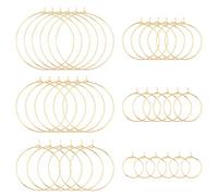UNICRAFTALE 60pcs 6 Größen 15.5/20/25/30/35/40mm Golden Weinglas Charms Ringe Weinglas Anhänger 304 Edelstahl Creolen Rohling Schmuckherstellung Glasmarkierer 18 Karat vergoldet DIY Ohrring Basteln