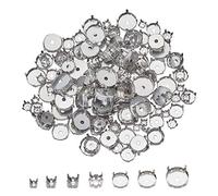 UNICRAFTALE 7 Größen Ca. 350 Stück 6/8/10/12/14/16/18mm Edelstahl Strass Klaue Einstellungen Flach Rund Leere Klaue Set Für Strass Anhänger Rohlinge Harz Schmuck Herstellung Edelstahl Farbe